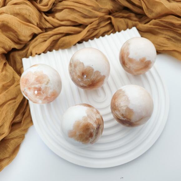 YOU CHOOSE Stilbite Scolecite Sphere Healing Crystals - Picture 1 of 10